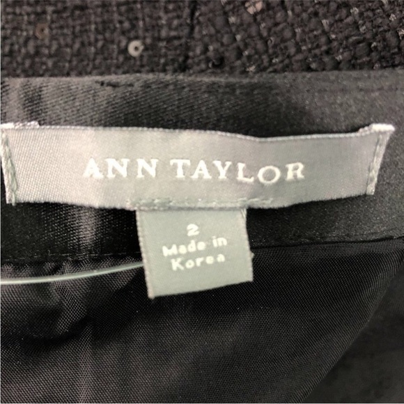 Ann Taylor black wool blend sequin pencil skirt sz 2 - Picture 5 of 7